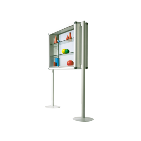Aluvitrine Modell W3, Stahlemaille weiß B/H/T: 107x107x6,5 cm-image