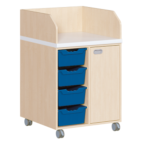 Wickelkommode, zweireihig, fahrbar Tür und 4 Boxen, B/H: 70,5x111,5 cm-image