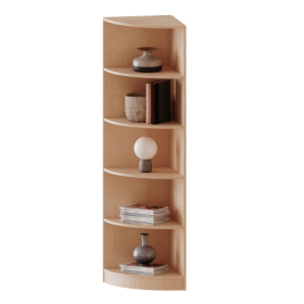 Außeneckregal, 5 Ordnerhöhen - Serie evo180 B/H/T: 40x190x40 cm, Viertelkreis, Erweiterung rechts, mit Sockel (81 mm)-image