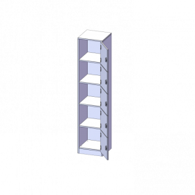 Schließfachschrank, 5 Ordnerhöhen - Serie evo180 B/H/T: 40,5x190x40 cm, 5 Schließfächer, Türen öffnen nach rechts, mit Sockel (81 mm)-image