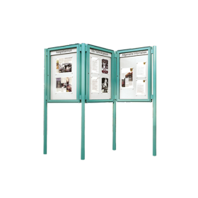 Aluvitrine Modell W6, Stahl weiß Maße, Türanschlag und Einsatzbereich wählbar-image
