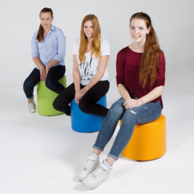 Spot Kinderhocker rund mit Stoff- oder Kunstlederbezug B/H/T: 37x25x37 cm mit Stoffbezug-image