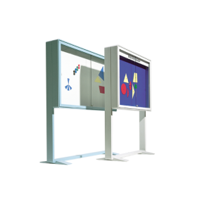 Aluvitrine Modell W2, Stahl weiß Maße wählbar-image