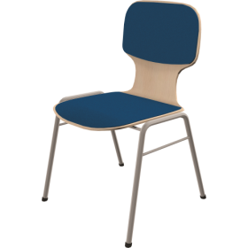 Schalenstuhl gepolstert mit Rundrohrgestell, stapelbar Sitzhöhe: 46 cm, mit Sitz- und Rückenpolster und Vierfuß- Rundrohrgestell-image