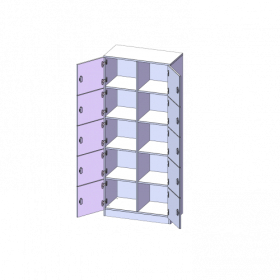 Schließfachschrank, 5 Ordnerhöhen - Serie evo180 B/H/T: 80x190x40 cm, 10 Schließfächer, mit Sockel (81 mm)-image