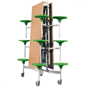 Spaceflex 2.0 Klapptisch mit integrierten Stühlen, rechteckig, Schichtstoffplatte Maße wählbar, 12 oder 16 Sitze-image