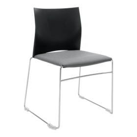 Stuhl DIANE mit Gestell in Schwarz, Stoffgruppe C1/C2 (Stoff)-image
