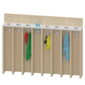 Waschraumboard mit Becherleiste und Handtuchfächern Maße H/T: 80x14 cm, für mehrere Plätze in verschiedenen Breiten-image