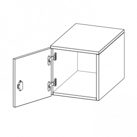 Aufsatzschrank für ErgoTray Serie, 1 Ordnerhöhe - Serie evo180 Gesamthöhe 36 cm, Breite 36,1 cm, 1 Tür-image