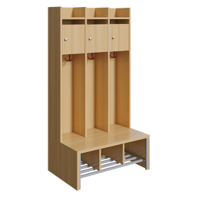 Spindgarderobe, kleine Tür Bank, Schuhrost, 3fach-Haken, H/T: 160x55 cm-image
