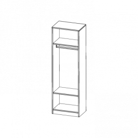Garderobenregal,  6 Ordnerhöhen - Serie evo180 Gesamthöhe 226 cm, mit Garderobenstange, mit Sockel (81 mm)-image