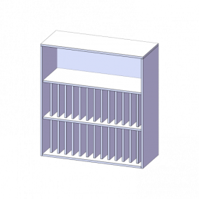 Aufsatzregal für Klassenbücher, 3 Ordnerhöhen - Serie evo180 B/H/T: 100x108x40 cm, 2 Reihen für je 14 Klassenbücher-image