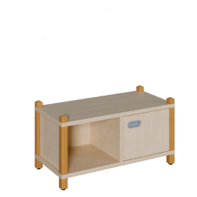 Stollen-Schrank mit einseitiger Tür und offenem Fach B/H/T: 82x40x40 cm, Tür und offenes Fach wahlweise links oder rechts-image