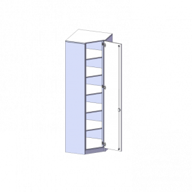 Innenecke als Schrank, 6 Ordnerhöhen - Serie evo180 B/H/T: 70x226x70 cm, Für 40 cm tiefe Schrankwände, Tür öffnet rechts, mit Sockel (81 mm)-image