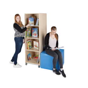 Bücherturm mit offenen Fächern B/H/T: 52x164,5x64 cm, fahrbar, einseitig-image