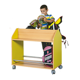 Taschenwagen doppelseitig B/H/T: 91x82x50 cm, etwa 12 Plätze, mit Ablagen in 2 Etagen-image