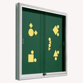 Informationsvitrine V9 aus Premium Stahlemaille mit grüner Rückwand B/H/T: 100x93x8 cm-image