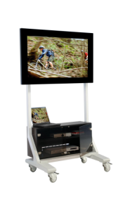 TV Wagen, TV Rack für Fernseher bis 70 Zoll mit Unterschrank ScreenCart L, neigbare Halterung-image