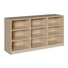 Korpus-Raumteilerregal, dreiteilig B/T: 152x40 cm, mit 2 Mittelwänden und 1 bzw 2 Einlegeboden je Segment; unterschiedliche Bauhöhen und Rückwand-Varianten-image