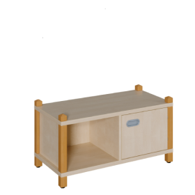 Stollen-Schrank mit einseitiger Tür und offenem Fach B/H/T: 82x40x40 cm, Tür rechts und Fach auf linker Seite-image