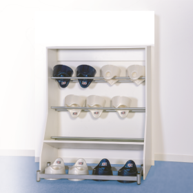 Lagerregal für Töpfchen B/H/T: 120x135x50 cm, für bis zu 12 Töpfchen, Stahlgestell mit RAL-Farbe 9006 (weißaluminium)-image