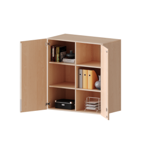 Aufsatzschrank, 3 Ordnerhöhen - Serie evo180 Gesamthöhe 108 cm, 2 Türen, abschließbar, mit Mittelwand-image