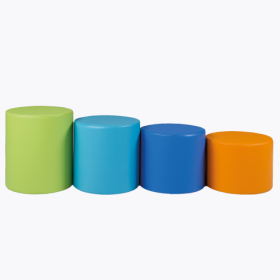 Spot Kinderhocker rund mit Stoff- oder Kunstlederbezug B/H/T: 37x25x37 cm mit Stoffbezug-image