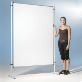 Moderationswand, doppelseitiges Whiteboard, Stahltafel emailliert. Serie NSTT EW B/H: 90x60 cm, weiß-image