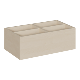 Bücher- und Baupodestkiste, zu Linoleumpodesten B/H/T: 70x24x40 cm, 4fach-Unterteilung-image