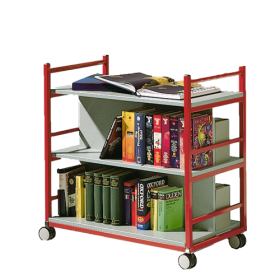 Bücherwagen mit 3 Ebenen, fahrbar B/H/T: 90x90x50 cm-image