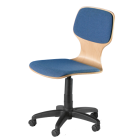 Drehspindelstuhl fahrbar mit Sitz- und Rückenpolster Sitzhöhe von 46-65 cm, mit Rollen und Stahlfußkreuz-image
