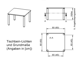 Tisch ZALOTTI mit Schichtstoff-Belag Quadrattisch, B/H/T: 60x25x60 cm, Stahlrohrbeine Ø 60 mm, Fußvariante: fahrbar, Tischbeine mit RAL-Farbe 9006 (weißaluminium)-image