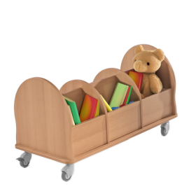 Bücherwagen Leseratte Mini farbige gerundete Seiten, Fächer, H/T: 60x55 cm-image