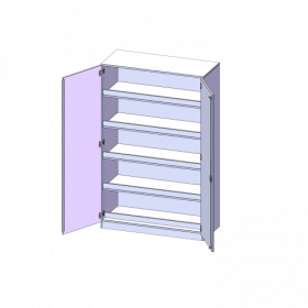 Ballschrank, 5 Ordnerhöhen - Serie evo180 B/H/T: 120x190x50 cm, 4 Einlegeböden mit Aufkantung für Bälle, mit Sockel (81 mm)-image