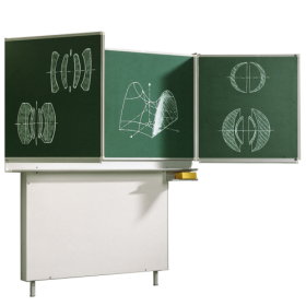 Wandtafel Schultafel aus Premium Stahlemaille, Serie ME MF 200x100 cm, FF 100x100 cm, 6 m² Schreibfläche, blau-image