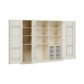 Dreitüriger Musikschrank MOFF 3B B/H/T: 210,9x190x60 cm, feststehend, 6 Ergo Tray Boxen, 8 verstellbare Böden-image