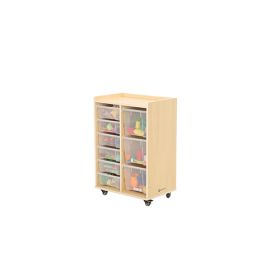 Mobiles Regal mit 2 Reihen - 6 kleine und 3 große Boxen-image