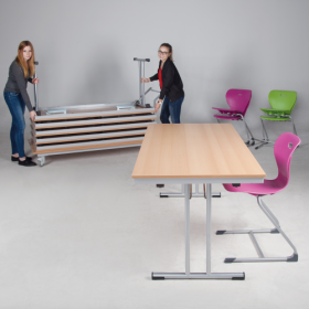 Klapptisch mit Melaminplatte, ABS Kante und pulverbeschichtetem Stahlgestell B/H/T: 120x72x60 cm, mit 4-Fuß Gestell-image