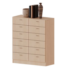 Schubladenschrank, 3 Ordnerhöhen - Serie evo180 Breite 80 cm, Gesamthöhe 118 cm, 12 Schubladen, mit Sockel (81 mm)-image