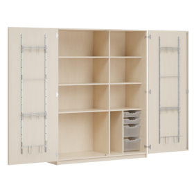 Dreitüriger Musikschrank MOFF 2, mit 4 ErgoTray-Boxen, 5 Einlegeböden B/H/T: 161x190x60 cm-image