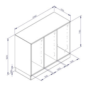 qickly® Schrank, 2 Ordnerhöhen, 3 Türen mit Schloss B/H/T: 104,2x74,3x42,6 cm-image