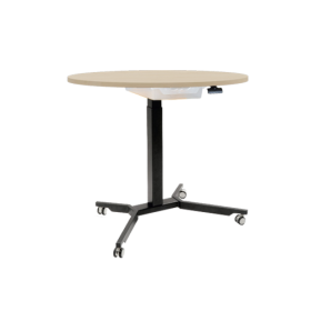 Sitz- / Stehtisch mit Melaminplatte H: 70-111 cm, fahrbarer und höhenverstellbarer Tisch-image