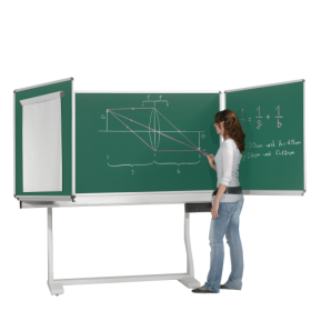 Federzugtafel aus Premium Stahlemaille, fahrbar, Serie FZR E MF 200x100 cm FF 100x100 cm, grün-image