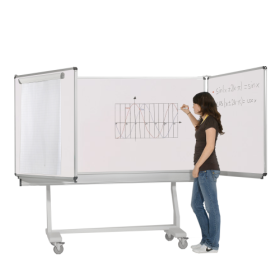 Whiteboard Federzugtafel aus Premium Stahlemaille, weiß Größen und RAL Farben wählbar-image