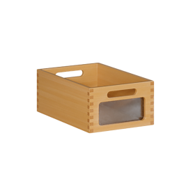 Materialkasten Holzkasten H/T: 14 x 36 cm, verschiedene Breiten, mit oder ohne Sichtfenster, aus Massivholz BUCHE-image