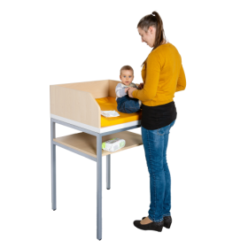 Wickeltisch mit Ablage mit Stahlgestell, B/H: 70,5x113 cm-image
