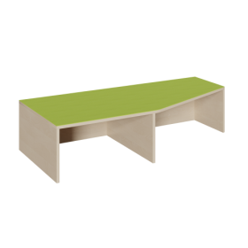 Podest mit Linoleum-Deckplatte, für Tiefenübergang rechts abgeschrägt B/T: 150x70/40, links Nische für 66 cm tiefen Rollkasten-image
