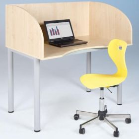 Arbeitstisch mit Sichtblende und Körperausschnitt B/H/T: 120x53x80 cm, mit Kabelkanal-image