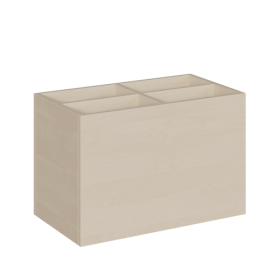 Bücher- und Baupodestkiste, zu Linoleumpodesten B/T: 70x40 cm, Höhe wählbar, 4fach-Unterteilung-image
