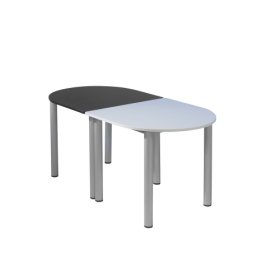 Tisch "halbes Oval" Tischhöhe 58 cm, fahrbar-image